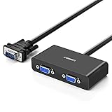 UGREEN VGA Splitter 1 in 2 Out Monitor Y Cable One Male to Two Female VGA SVGA Port with 1M Cable Support 1080P 60Hz for Laptop PC to Monitor Projector Two Display Screen -ONLY Support Mirror Mode