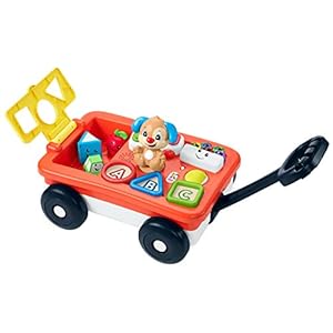 Fisher-Price Laugh & Learn Baby & Toddler Toy, Pull & Play Learning Wagon With Smart Stages & 4 Pieces For Ages 6…