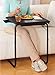 5starsuperdeal Portable Foldable TV Tray Table - Laptop, Eating, Drawing Tray Table Stand with Adjustable Tray with Sliding Adjustable Cup Holder (Black)