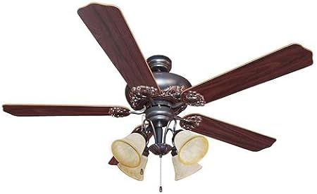Bellagio Lighting 60 Ceiling Fan In Dark Bronze With 4 Light Tea