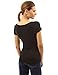 PattyBoutik Women Scoop Neck Empire Waist Raglan Top (Black Small)