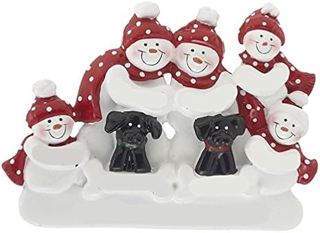 Amazon Snowman Family Of 5 With 2ブラック犬クリスマスオーナメント インテリア オンライン通販