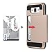 Galaxy J7 Case, EC™ Samsung Galaxy J7 Wallet Case, Flexible Shockproof Rubber Bumper Armor Hard Case Cover with Card Holder Slot for Samsung Galaxy J7 2015 (Rose Gold)