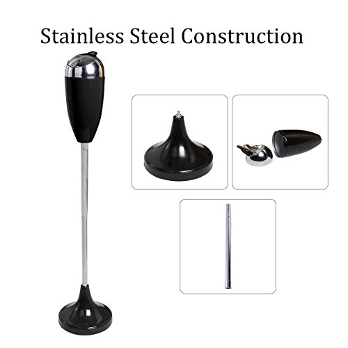 Goetland Telescopic Floor Stand Ashtray 23-36" Smart Self Cleaning Tray Home Garden Smoking Room, Black - Thumbnail 6