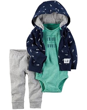 Carter's Baby Boys' 3 Piece Spaceship Cardigan Set