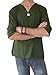 Men's Green T-Shirt 100% Cotton Thai Hippie Shirt V-Neck Beach Yoga Top (X-Large, Green)