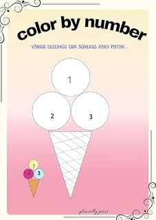 Livro color by number: vários desenhos com números para pintar.