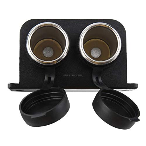 BREADEEP Cigarette Lighter Socket 12V Waterproof Dual Power Plug Outlet with Wire for Car Motorcycle Scooter Boat ATV Rv