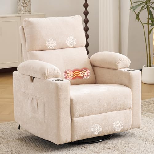 Rocking Chair Nursery with Adjustable Armrests, Electric Glider Recliner Nursing Chair, Power