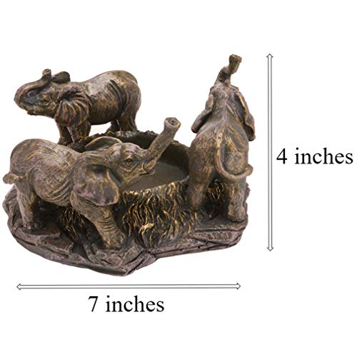 Evelots 3 Elephants on Parade Polyresin Candle/Plant HolderHand