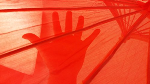 32 Inch Paper Like Parasol Umbrella - For Weddings, Bridal Showers, and Photo Shoots (Red)