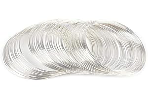 UEJUNBO NX Garden Jewelry Wire 100 Loop Memory Steel Wire Beading Wire for Jewelry Making Wrapping Stones Necklaces and DIY Cable Wire Bracelet Silver