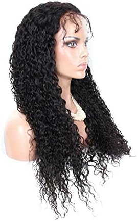 Cupidlovehair Jerry Curl 100% Brazilian Virgin Remy Hair Full Lace Front Wigs Natural Black 1B (Hair Length 26",Full Lace Cap)