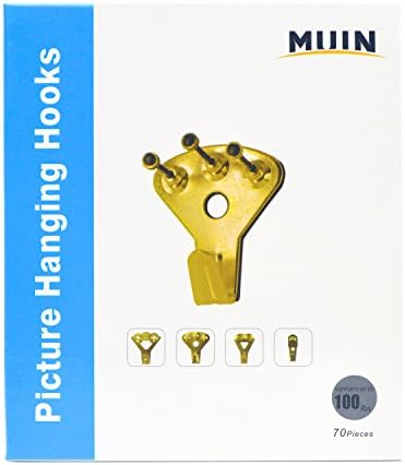 Picture Hangers Kit by MUIN,70pcs Picture Frames Hanging Hooks With Nails (30lbs 50lbs 75lbs 100lbs)