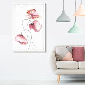 Canvas Wall Art - Watercolor Paint Abstract Red Poppy Flower Series Artwork - Giclee Print Gallery Wrap Modern Home Art Ready to Hang - 12x18 inches