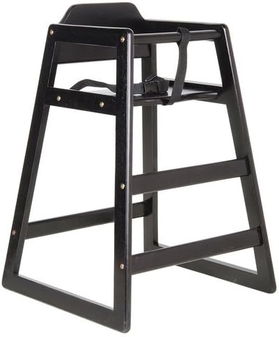 Premier Choice Black Stacking Restaurant Wood High Chair