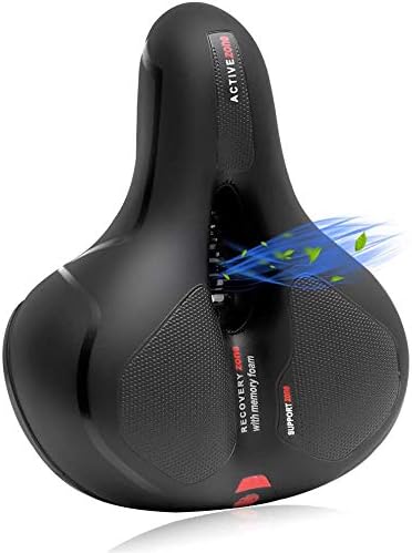 gaofonger Wide Bicycle Saddle Replacement Bike Seat with Reflect