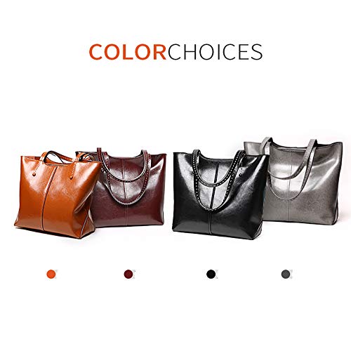 Tote Bags For Women Shoulder Handbags Large Capacity Travel Soft Shopping Neat (1.black) - Thumbnail 6