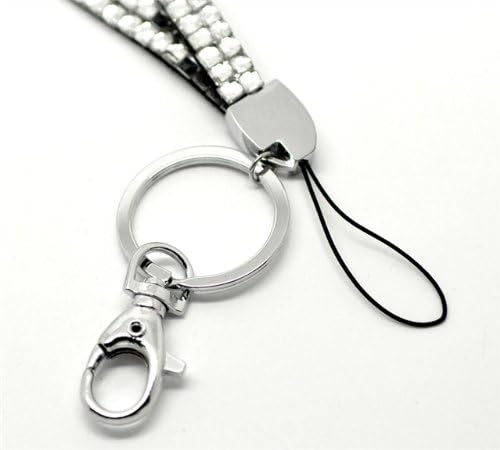 CKB Ltd 1x Bling ID Clear Acrylic Rhinestone Style Lanyard Neck Strap Swivel Metal Clip, Pack of 1 - Image 3