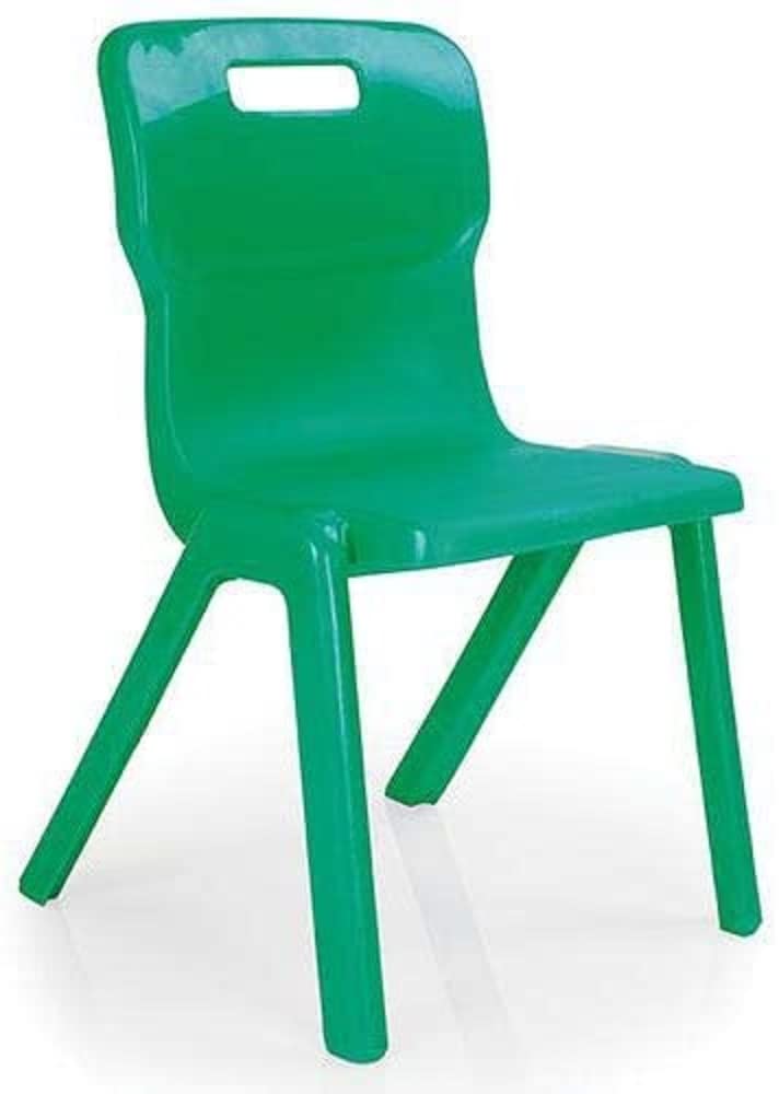 Titan One Piece Classroom Chair, Plastic, Green, Size 3 for Ages 5-7 Years
