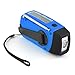 Solar LED Flashlight, OUTAD Portable Hand Crank Self Powered Emergency Radio with 2000mAh Smart Phone Charger, USB Power Bank (Blue)
