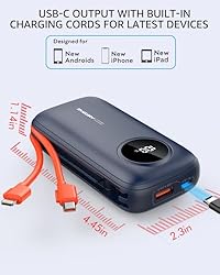 AYEWAY 10000mAh Mini Portable Charger with Built-in