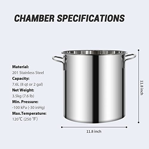 AUTOGEN 3 Gallon Vacuum Chamber Kit With 4 CFM Pump & Tempered Glass Lid - For Stabilizing Wood, Degassing Epoxy