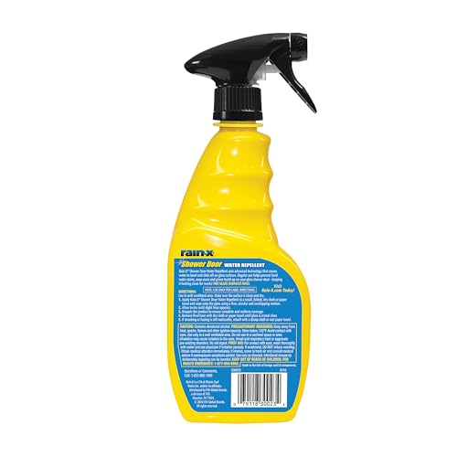 RAIN-X 630023 GLASS SHOWER CLEANER WATER REPELLENT – BATHROOM CLEANER AND WINDOW CLEANER, BATHROOM CLEANING SUPPLIES – PROTECTS GLASS SHOWER AND DOORS FROM SOAP RESIDUE AND HARD WATER, 16 FL. OZ.