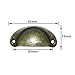 NUOLUX 4pcs Vintage Decorative Door Drawer Pull Handle Iron Semicircle Knobs (Bronze)