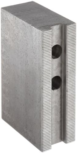 Abbott Workholding Steel 1018 Style P 1.5mm x 60 Degree Square Nosed Serrated Chuck Jaw, 3" Length, 1-1/4" Width, 1-1/2" Height, 15/32" Slot, (Set of 3)