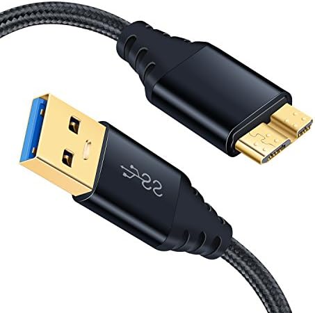Galaxy S5/Note 3 Charger Cable, Eversame 3-Pack (1.5ft+3ft+6Ft) Nylon Braided USB 3.0 Micro-B Super speed Data Sync &amp; Charging Cable for External Hard Drive, Camera, Tab Pro 12.2 and More(Black)