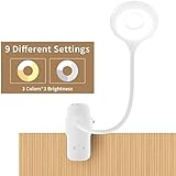 LED Reading Light, LACOKI 28 LEDs USB Rechargeable Reading Lamp, 3 Color x 3 Brightness Clip On Light with Safety Switch, Eye Protection Book Light for Reading in Bed, Touch Control Clip Desk Lamp
