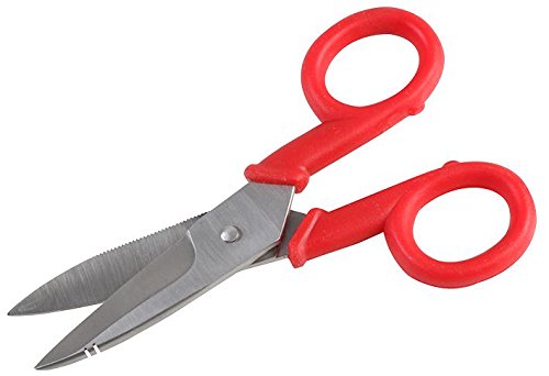 Duratool D02349 140mm (5.5") Electricians Scissors with Plastic Coated Finger Loops