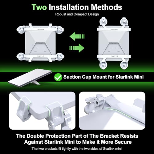 Ackno for Starlink Mini Mount for Car,for Starlink Mini Suction Cup Mount Accessories,linkoostar Kit for Sunroof/Front/Rear Window/Roof/Dashboard/Windshield