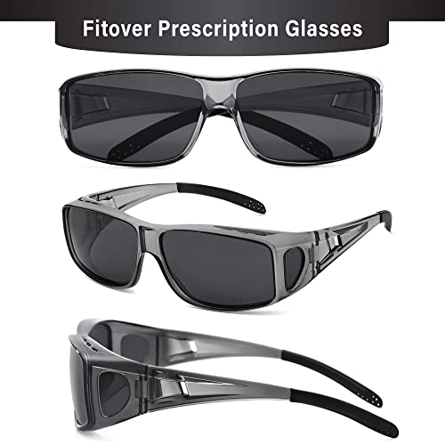 Peekaco Polarized Sunglasses Fit Over Glasses for Men Women, Wrap