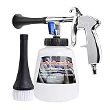 YVO Car Cleaning Gun Interior Washing Air Blow Gun Automotive Air Pulse Cleaning Equipment High Pressure Foamaster Nozzle Sprayer with 1L Foam Bottle (Plastic Nozzle with US Connector)