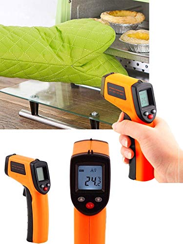 Pstars Portable Non-Contact LCD IR Infrared Digital Temperature Thermometer Gun Temperature Measurement Professional Thermometers Reliable Readings