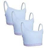 MadeComfy Girls' 3 Pack Cotton Strap Trainning Cami Bra Racerback Crop