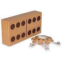 Yellow Mountain Imports Mexican Train Dominoes Game Set, Double 12 Dominoes, Case, Hub, Train Markers, Scorepad, and Instruction Manual