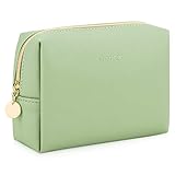 Gonex Small Makeup Bag for Purse PU Vegan Leather Travel Cosmetic Pouch Toiletry Bag for Women Girls Gifts Portable Water-Resistant Daily Storage Organzier Avocado