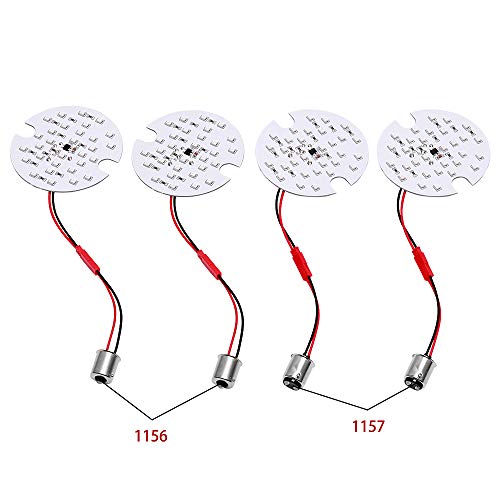 KSaAuto Rear 1156/Front 1157 LED Turn Signals Light Kit for Harley Davidson Electra Glide, Road Glide, Road King, Ultra Classic, Ultra Limited, Softail (Red)