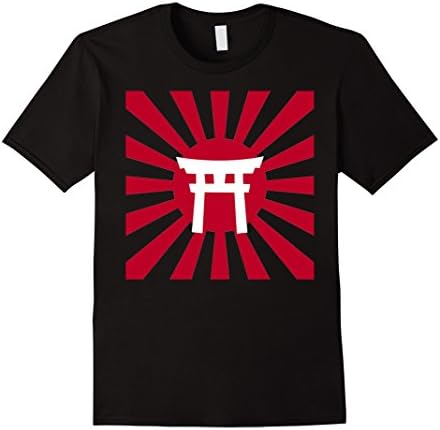 Torii Traditional Japanese Gate Rising Sun Flag T-Shirt