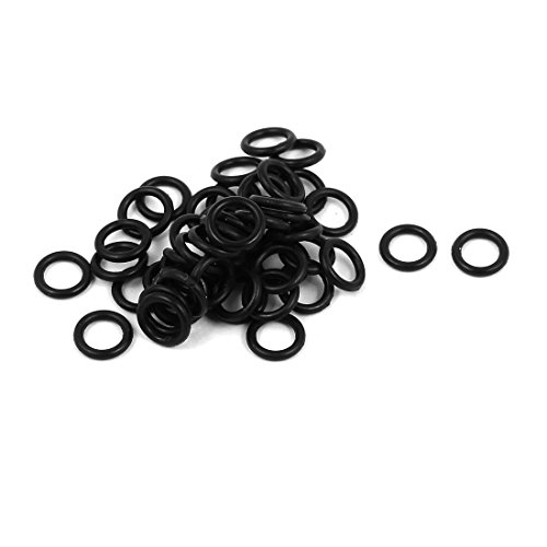 uxcell 50Pcs Black 6mm x 1mm Nitrile Rubber O Ring NBR Oil Sealing Grommets