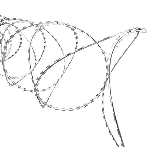 Unfade Memory Razor Ribbon Barbed Wire Clipped Concertina NATO Razor Wire Fence Galvanised Steel (197')