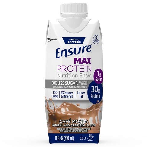 Ensure Max Protein Nutrition Shake, Cafe Mocha, 4 Little Cartons (Pack of 2)