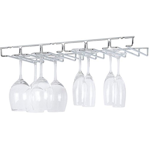 Under Counter Wine Rack Large Chrome Stemware Holder Up 2 18 Glasses