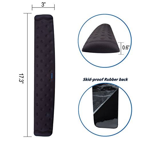 BRILA Memory Foam Mouse & Keyboard Wrist Rest Support Pad Cushion Set for Computer, Laptop, Office Work, PC Gaming - Massage Holes Design - Easy Typing Wrist Pain Reliev (Black Keyboard Wrist Rest)