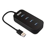 BC Master 4-Port USB 3.0 Data Hub with Led Indicator for PC - Black