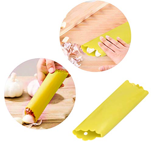 Garlic Press Garlic Peeler Set, Stainless Steel Garlic Rocker with Handle Professional Grade & Dishwasher Safe - Thumbnail 3