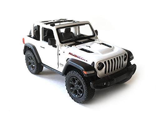 HCK Jeep Wrangler Rubicon 4x4 Convertible Off-Road Exploration Diecast Model Toy Car in White - Thumbnail 2